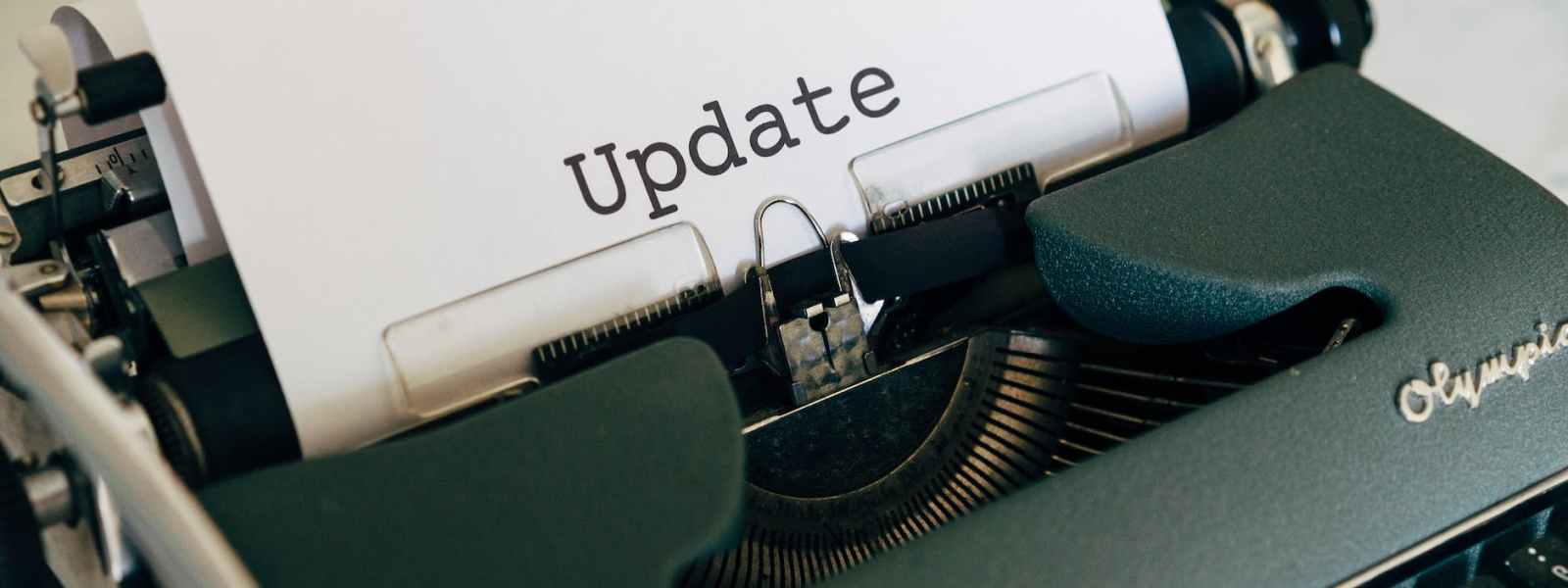 a white paper in a vintage typewriter